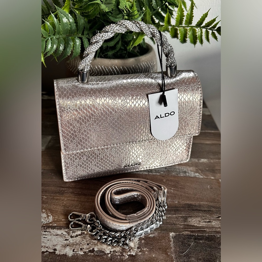 Aldo Mini Top-Handle Crossbody Bag Diamonds Animal Print